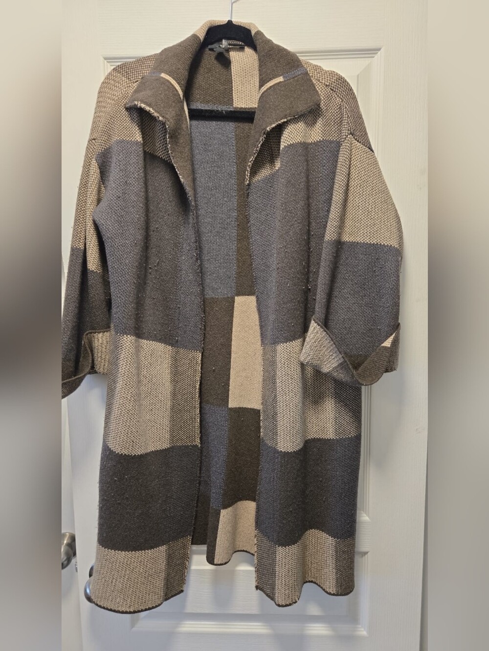 MaxMara Weekend Striped Knit Duster - Black & Cream